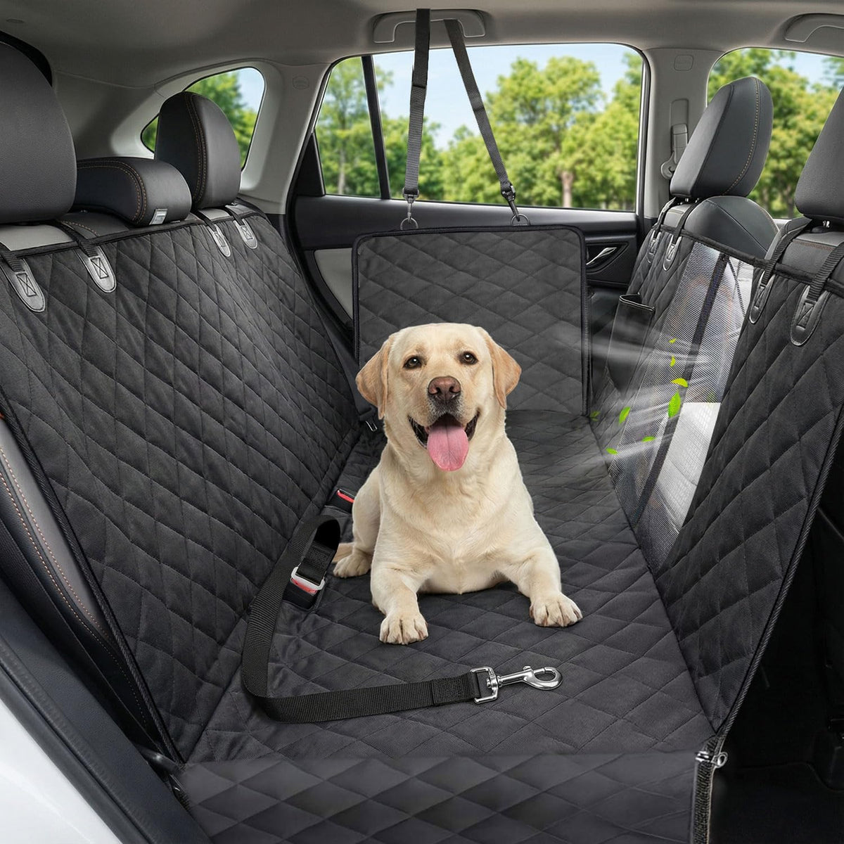 Dog Car Seat Cover, 600D Heavy Duty, Waterproof, Anti-Scratch, Nonslip, Hammock with Seatbelt
