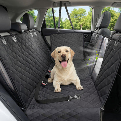 Dog Car Seat Cover, 600D Heavy Duty, Waterproof, Anti-Scratch, Nonslip, Hammock with Seatbelt