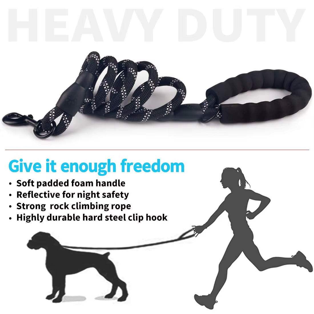 120/150/200/300CM Reflective Dog Leash Soft Handle Dog Leash Reinforced Leash for Small Medium Large Dogs Big Dog Supplies