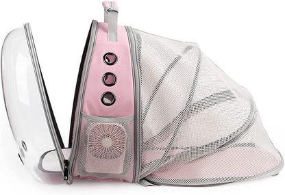 Cat Carrier Backpack, Expandable Bubble Pet Carrier for Cats and Small Dogs, Airline Approved Travel Backpack for Hiking, Walking & Outdoor Adventures - Supports up to 14 Lbs