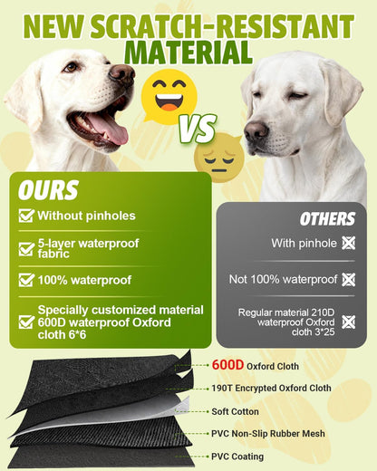Dog Car Seat Cover, 600D Heavy Duty, Waterproof, Anti-Scratch, Nonslip, Hammock with Seatbelt