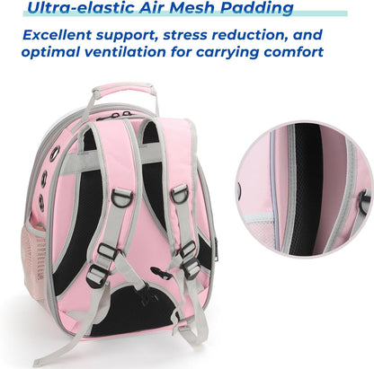 Cat Carrier Backpack, Expandable Bubble Pet Carrier for Cats and Small Dogs, Airline Approved Travel Backpack for Hiking, Walking & Outdoor Adventures - Supports up to 14 Lbs