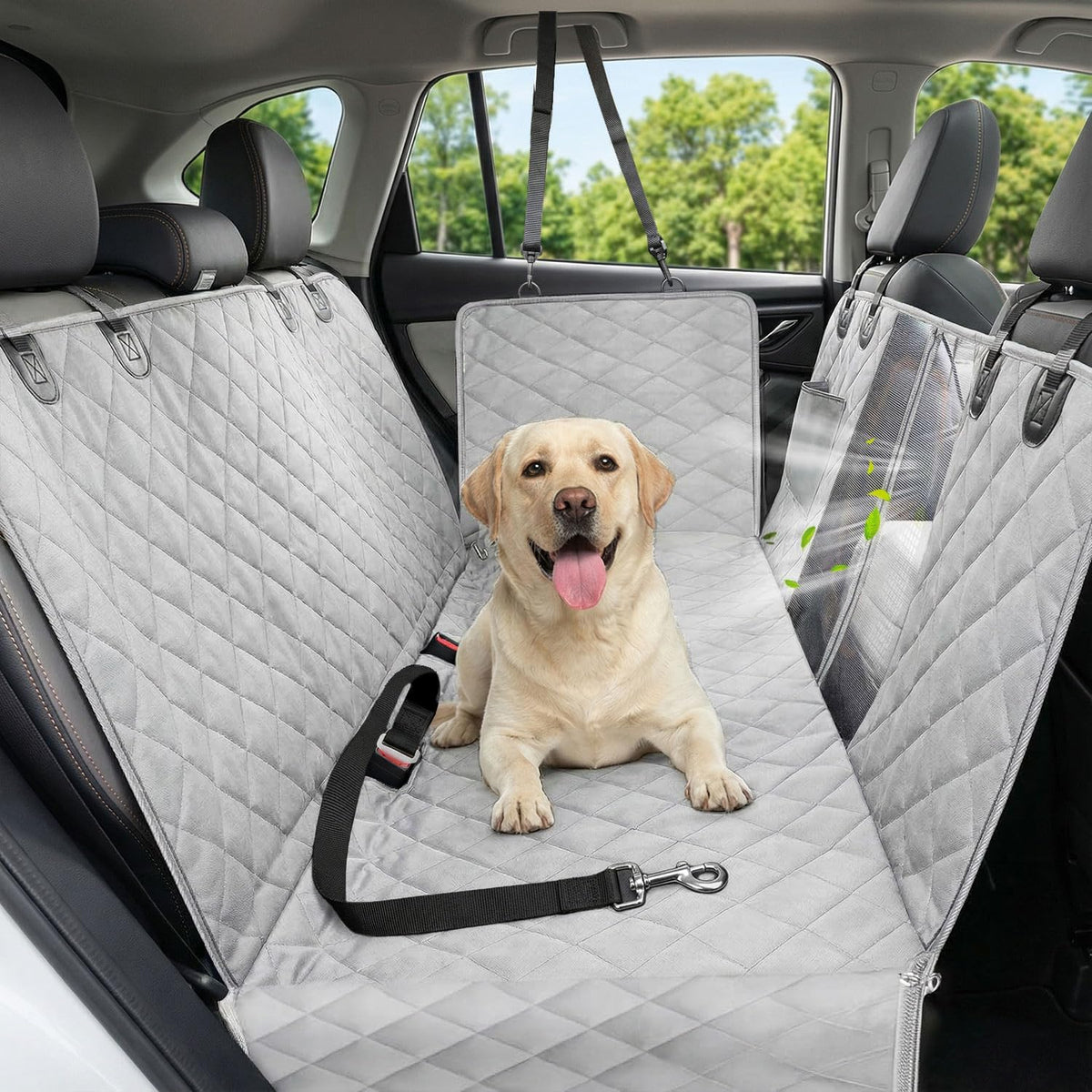 Dog Car Seat Cover, 600D Heavy Duty, Waterproof, Anti-Scratch, Nonslip, Hammock with Seatbelt