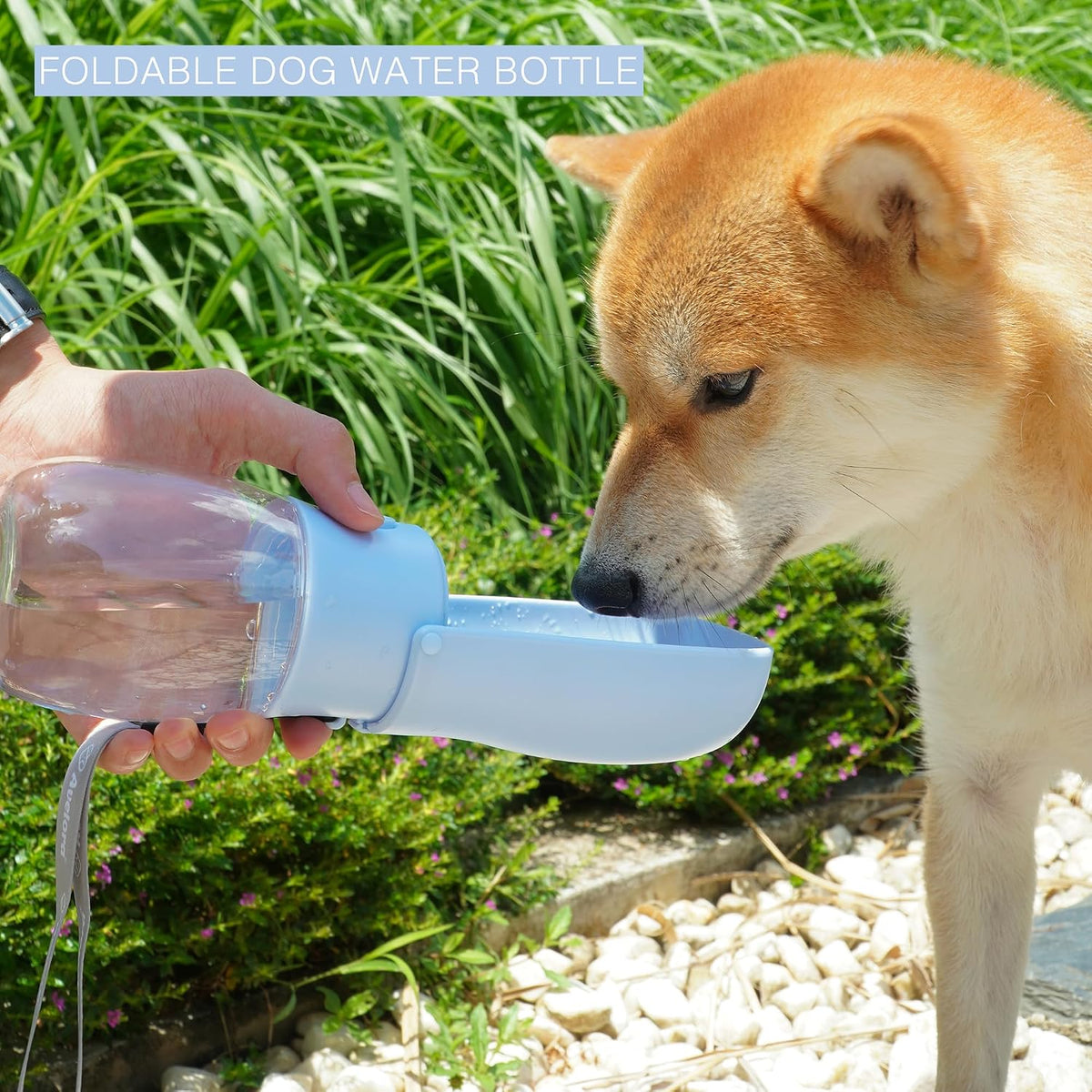 Foldable Dog Water Bottle, Portable Water Dispenser, Dishwasher Safe Pet Accessories for Walking, Hiking, Travel
