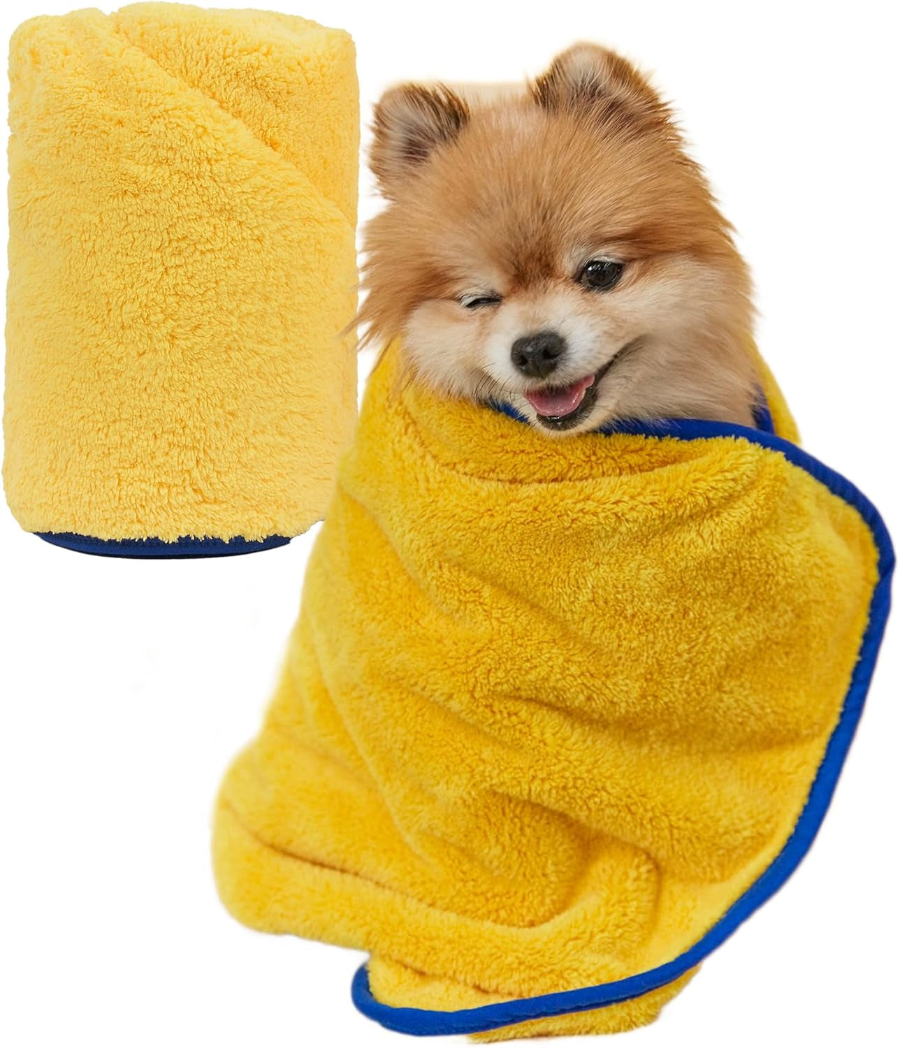 Ultra Absorbent Pet Towel | Quick-Drying, Soft Microfiber Dog & Cat Bath Towel | Lightweight, Durable, Fast Water-Soaking | Ideal for All Breeds (Medium) 15.7" X 31.5"