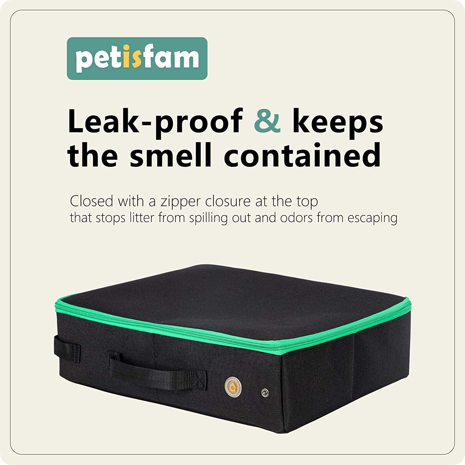 Portable Cat Travel Mobile Litter Box for Medium Cats and Kitties. Leak-Proof, Sturdy, Lightweight, Easy to Clean